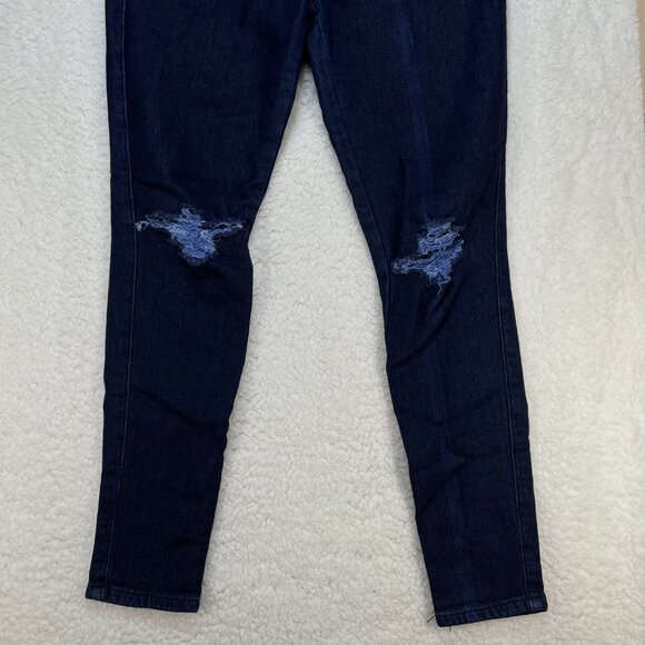Diamante Jeans Womens Size 11 Blue Ankle Length Mid Rise Dark Wash Denim 29x26 - Picture 3 of 11